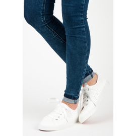 Kylie White Sneakers Tied With A Ribbon 2