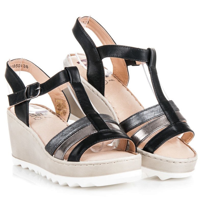 Kylie Wedge Sandals black 1 Kylie Wedge Sandals black 1