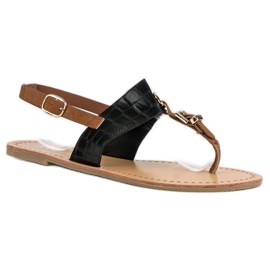 Comer Stylish flip-flops sandals brown black 1