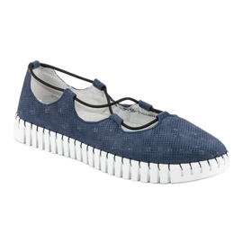 VINCEZA navy blue ballerinas 1