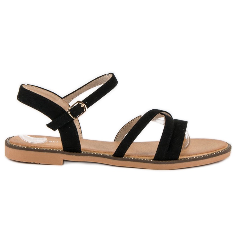Ch. Creation Women's suede sandals black 1