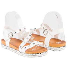 Anesia Paris White Sandals With Studs 1