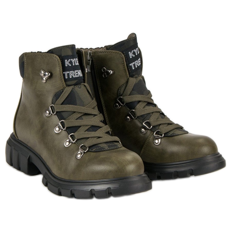Kylie Lace-up boots green 2