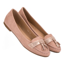 Small Swan Loafers with fringes pink 2