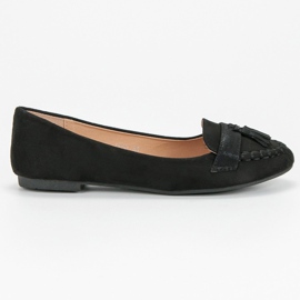Small Swan Loafers with fringes black 2