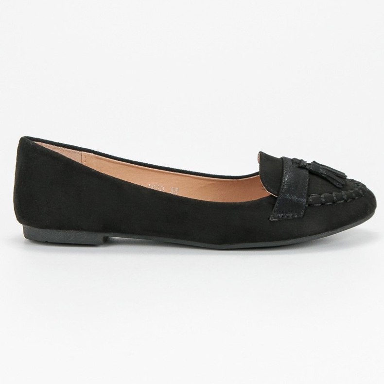Small Swan Loafers with fringes black 2