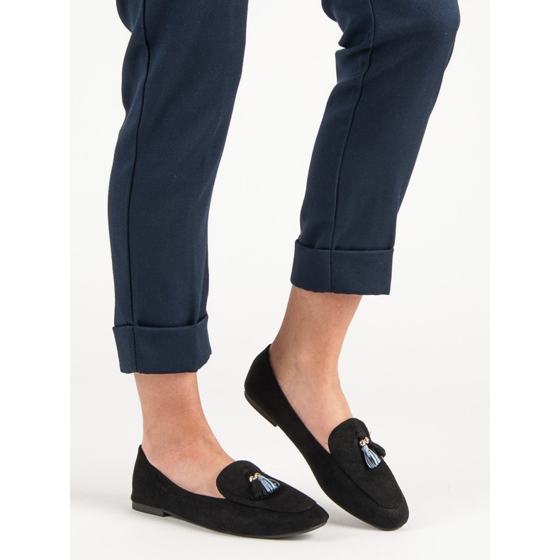 Small Swan Glitter loafers black 1