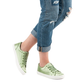 Kylie Satin Sneakers green 1 Kylie Satin Sneakers green 1