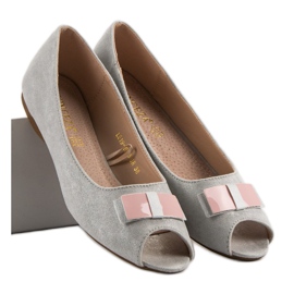 Vinceza Open Toe ballerinas grey 2