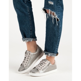 Kylie Casual Silver Sneakers grey 1 Kylie Casual Silver Sneakers grey 1