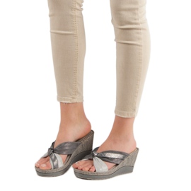 VINCEZA Wedge Sandals grey 1