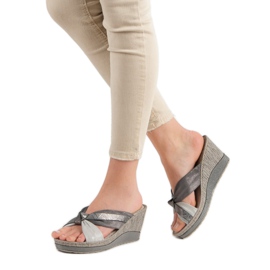 VINCEZA Wedge Sandals grey 2