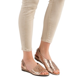 VINCEZA openwork sandals yellow 2