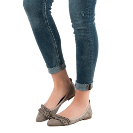 Corina Suede Ballerinas With A Frill brown 1