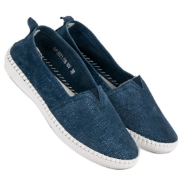 Filippo Blue Leather Slipons 2