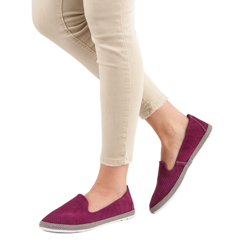 Filippo Leather Openwork Lords pink 2