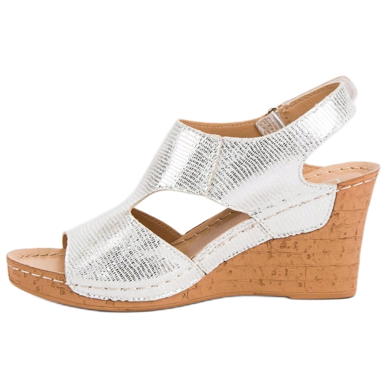 Filippo Silver Wedge Sandals grey 2