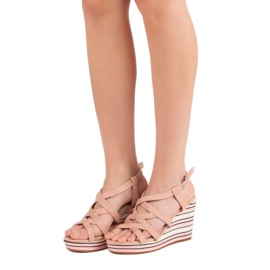 Kerline Fashionable wedge sandals pink 1