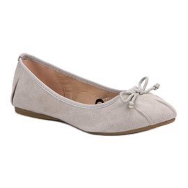 Lucky Shoes Gray Tied Ballerinas grey 1 Lucky Shoes Gray Tied Ballerinas grey 1