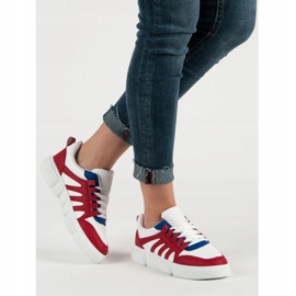 SHELOVET Comfortable Sports Shoes white red 2