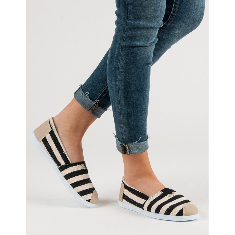 Striped Slipons black brown 1