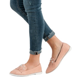 Ch. Creation Powder Loafers With Pearls pink 1