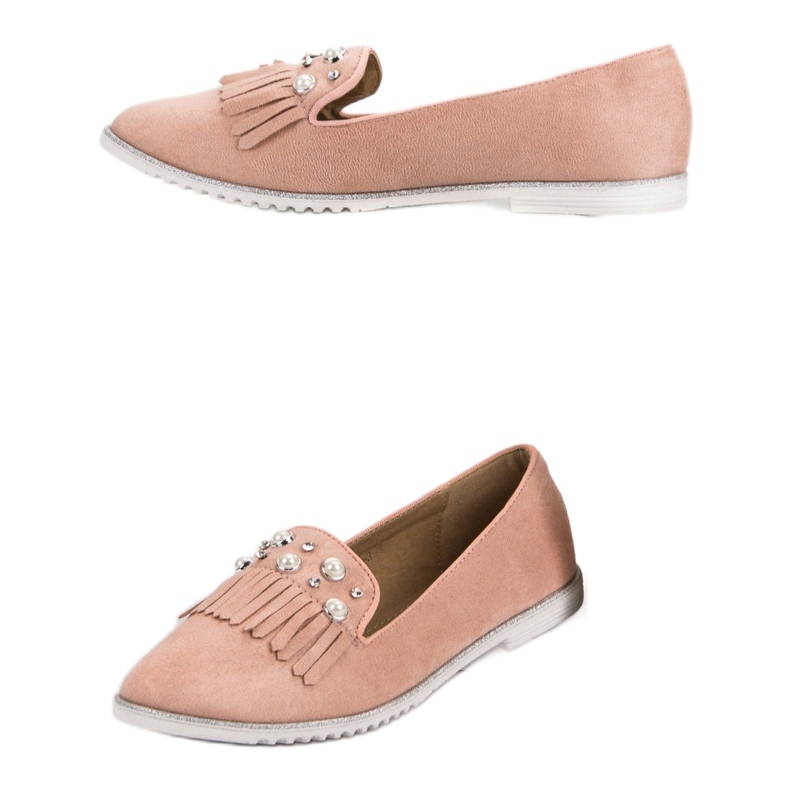 Ch. Creation Powder Loafers With Pearls pink 2