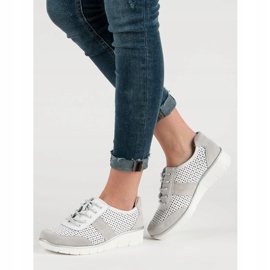 Filippo Openwork leather shoes white 2