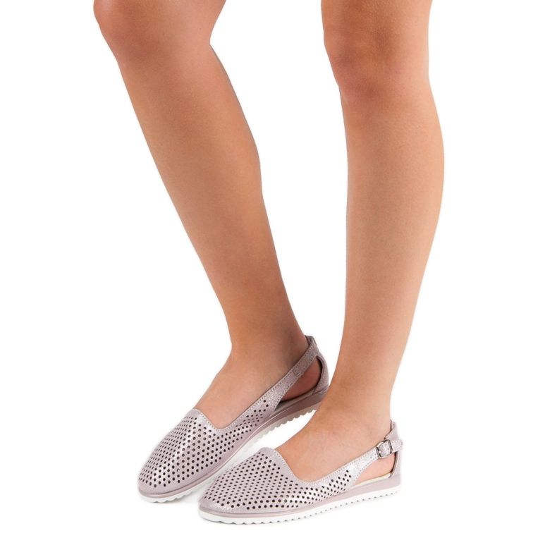 Leather VINCEZA ballerinas pink 1