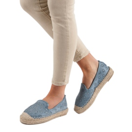 Suede Openwork Espadrilles blue 1