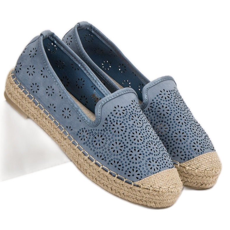 Suede Openwork Espadrilles blue 2