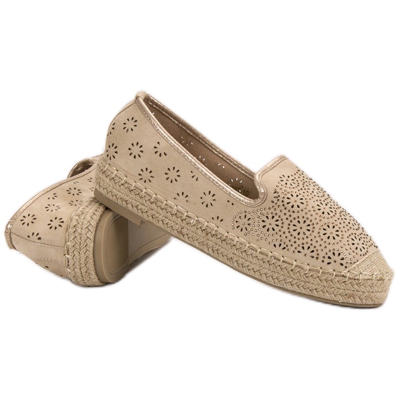 Suede Openwork Espadrilles brown 1