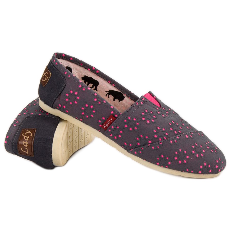 L. Day Slip-on Espadrilles grey pink 1