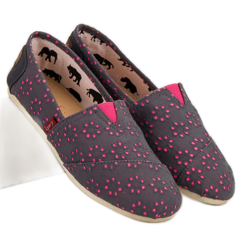 L. Day Slip-on Espadrilles grey pink 2