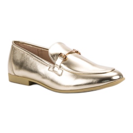 Lacquered golden VICES loafers 1