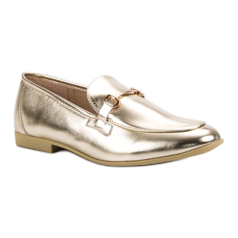 Lacquered golden VICES loafers 1