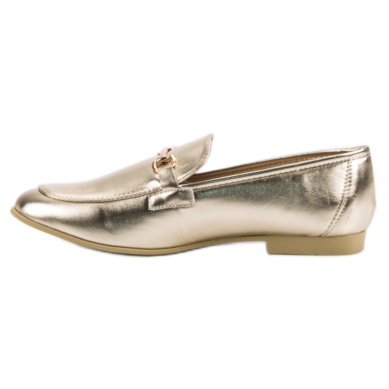Lacquered golden VICES loafers 2