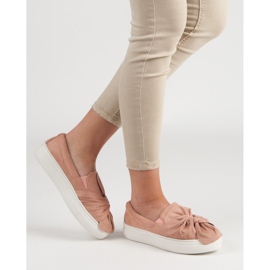 Suede Slipons With A VICES Bow pink 1