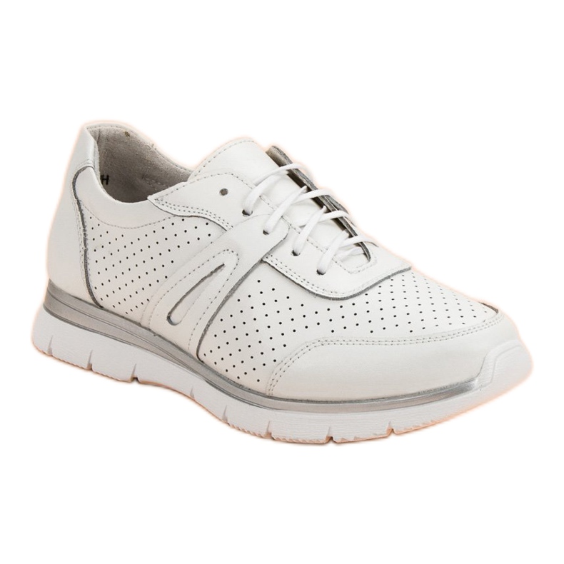 Filippo White Leather Sport Shoes 1