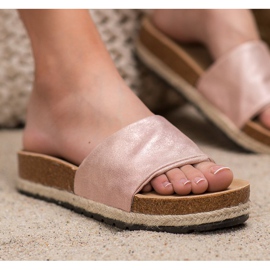 Kylie Shiny Pink Slippers 1