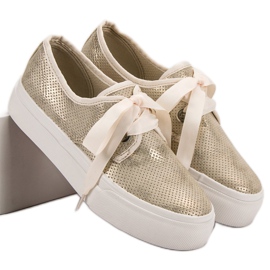 Kylie Sneakers Tied With A Ribbon yellow 2
