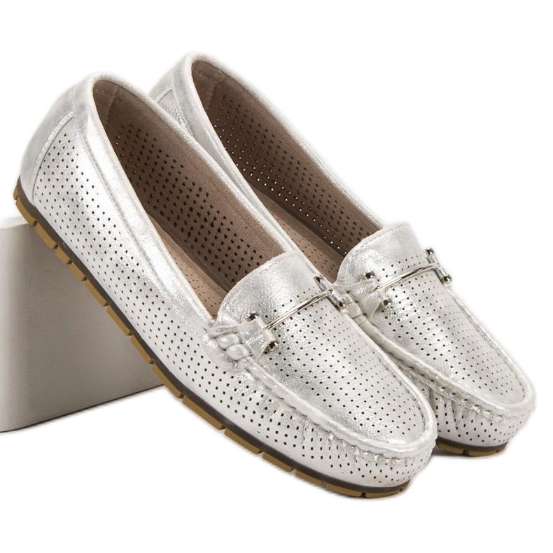 Kylie Silver loafers grey 1