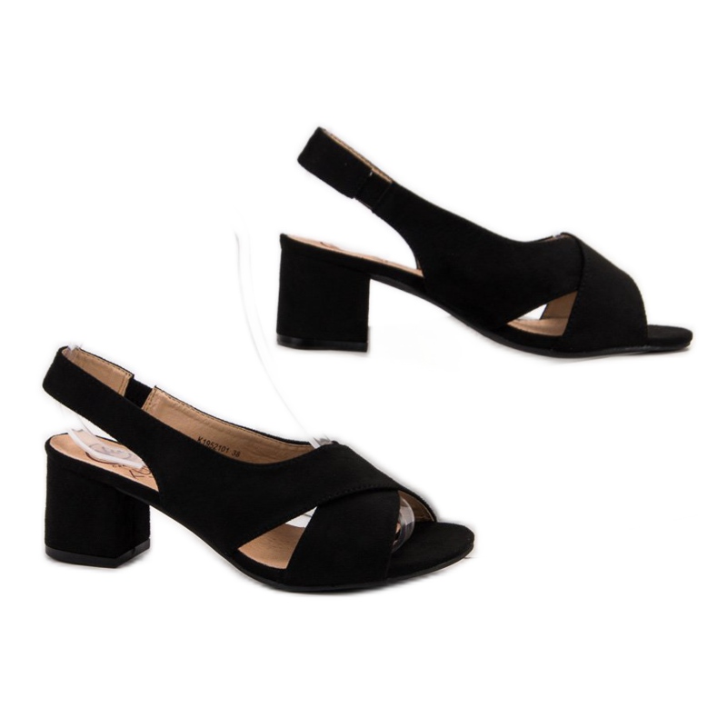 Kylie Suede Black Sandals 2