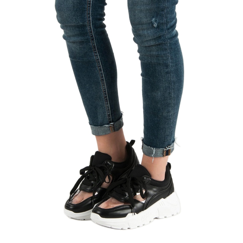 SHELOVET Transparent Sneakers black 1