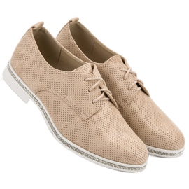 Seastar Beige brogues with crystals 2