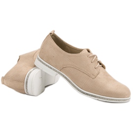 Seastar Beige brogues with crystals 1