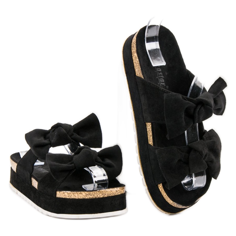 Seastar Slippers With Bows black 1