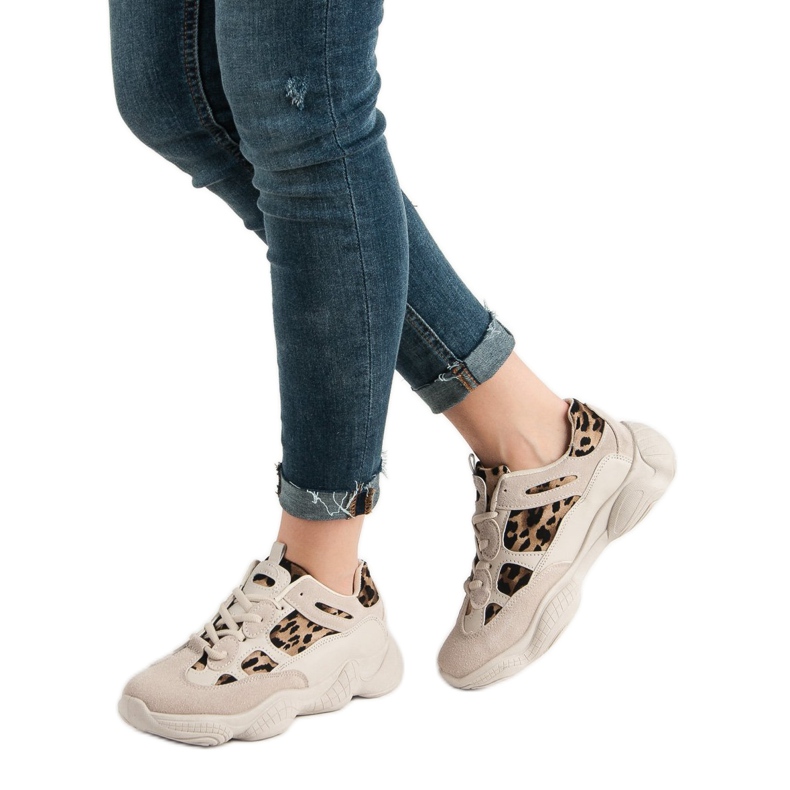 Animal Print Beige Sneakers 2