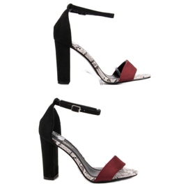 Danic High Heeled Sandals black red 2