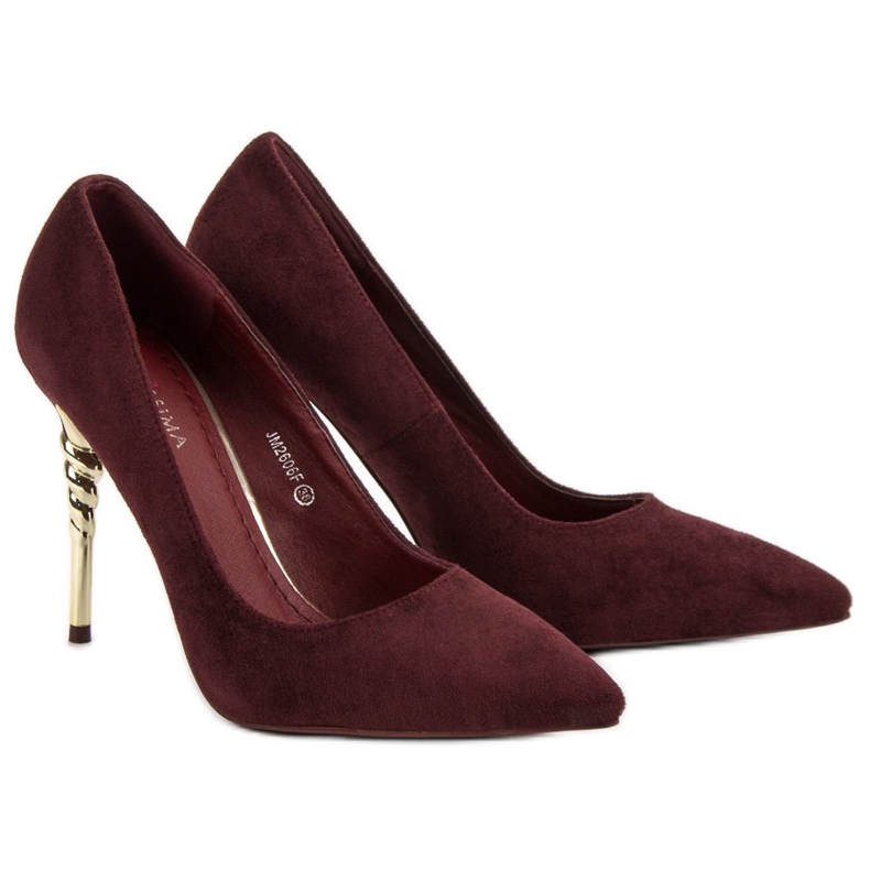 GUAPISSIMA Burgundy heels multicolored red 1